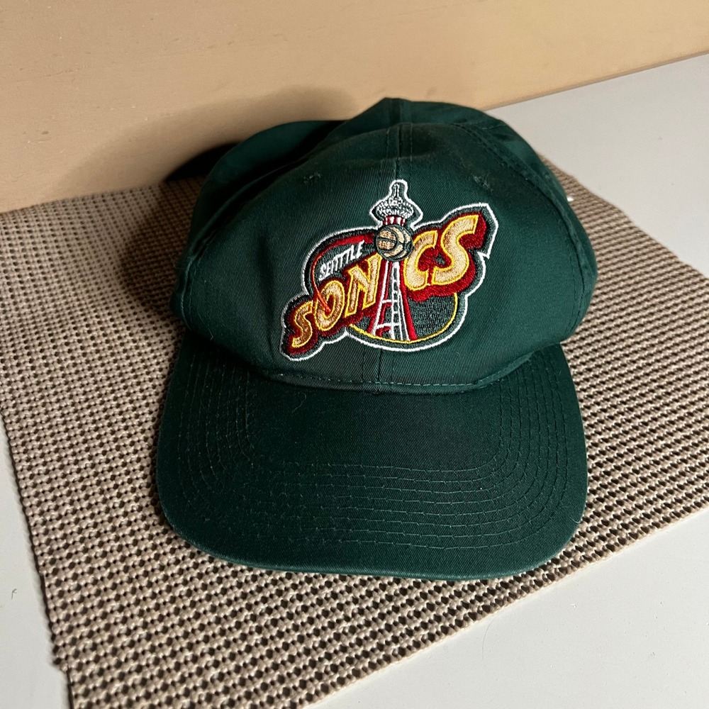 Vintage Seattle SuperSonics Hat Annco NBA Snapback Green 90s Basketball Cap OSFM